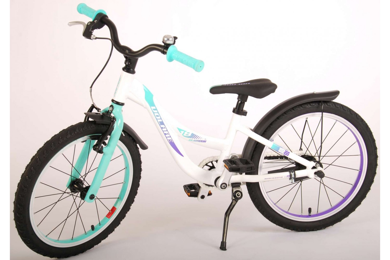 Volare Glamour Kinderfahrrad 18 Zoll Mädchen Weiß Mint