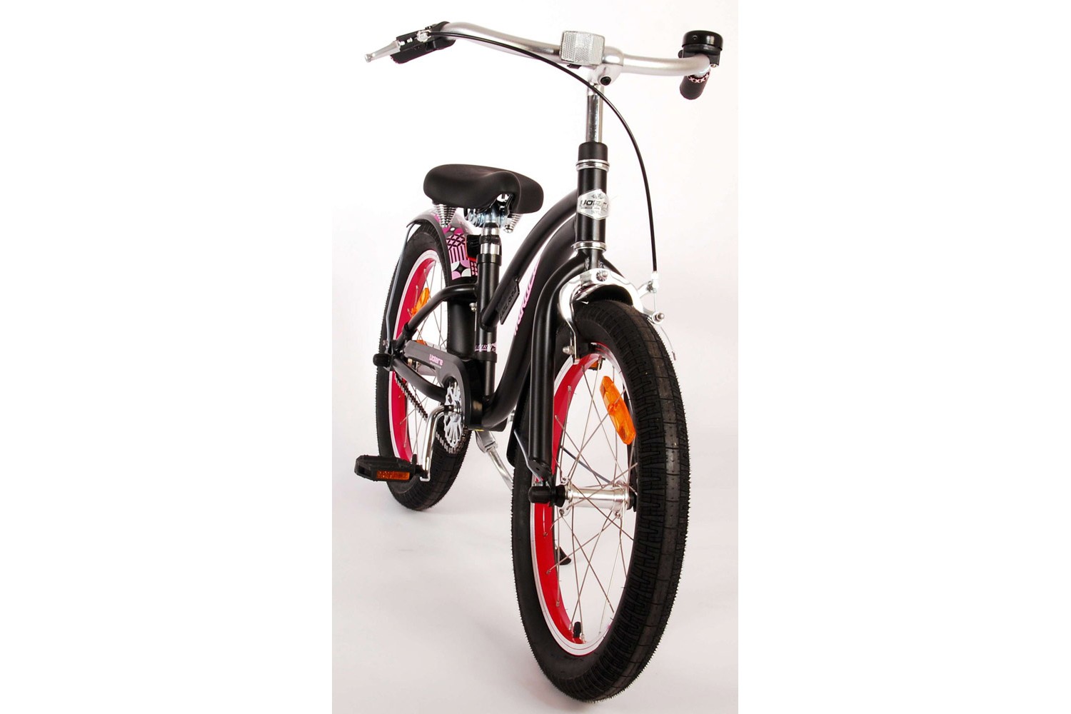 Volare Miracle Cruiser Kinderfahrrad 18 Zoll Mädchen Matt Schwarz