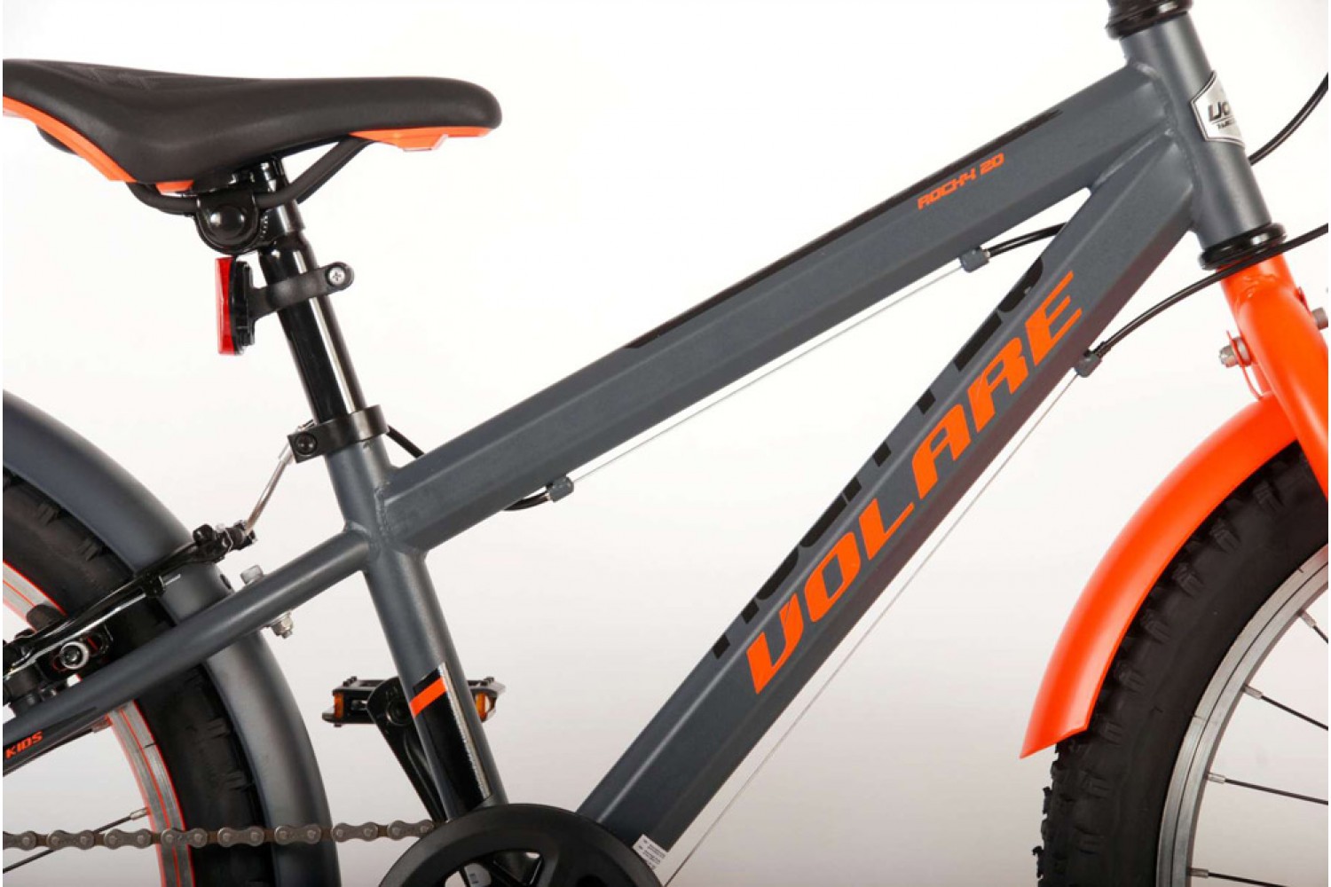 Volare Rocky Kinderfahrrad 20 Zoll 6 Gänge Jungen Grau Orange | 2 Handbremsen