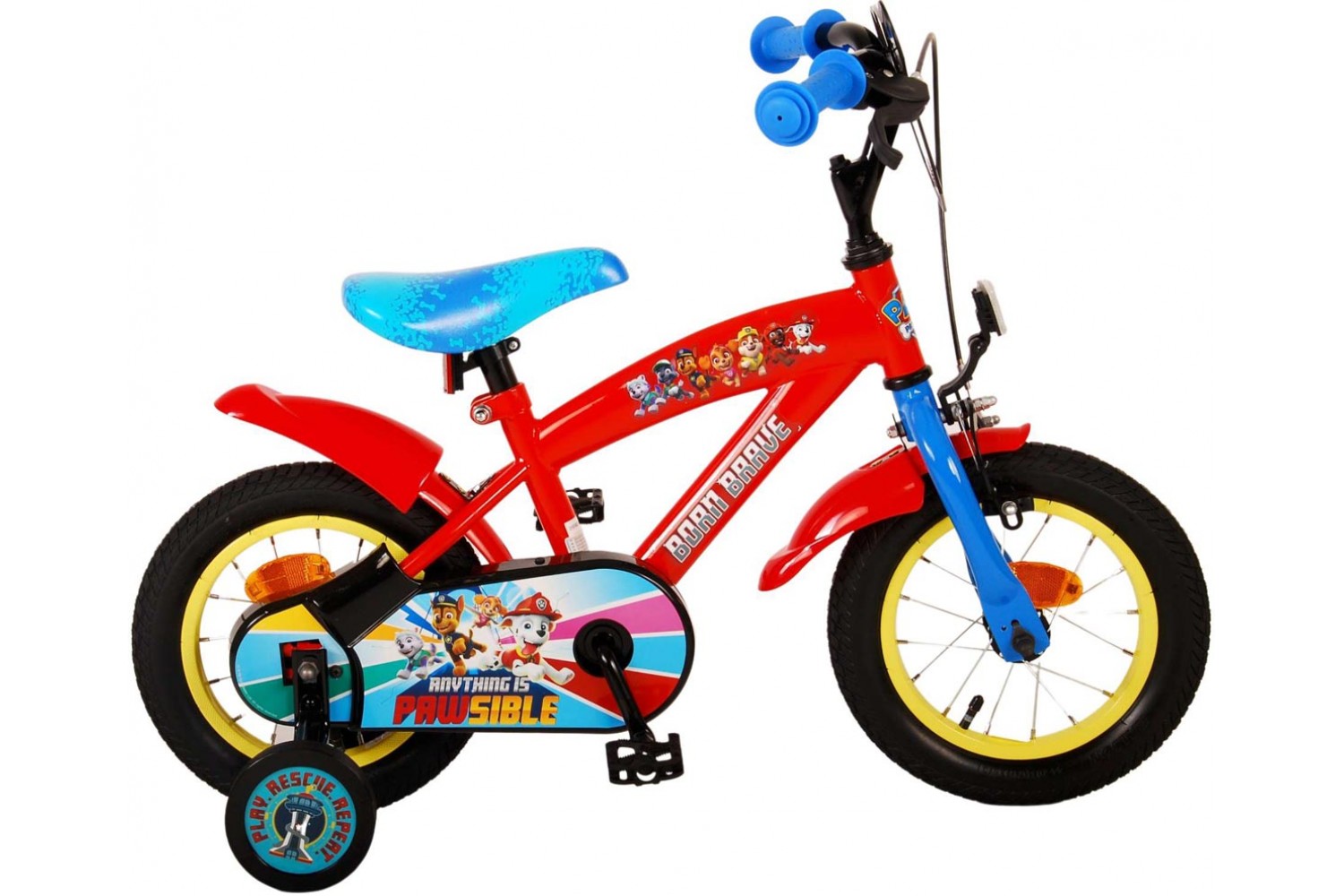 Paw Patrol Born Brave Kinderfahrrad 12 Zoll Jungen Rot / Blau