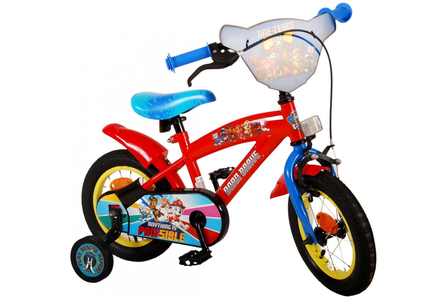 Paw Patrol Born Brave Kinderfahrrad 12 Zoll Jungen Rot / Blau