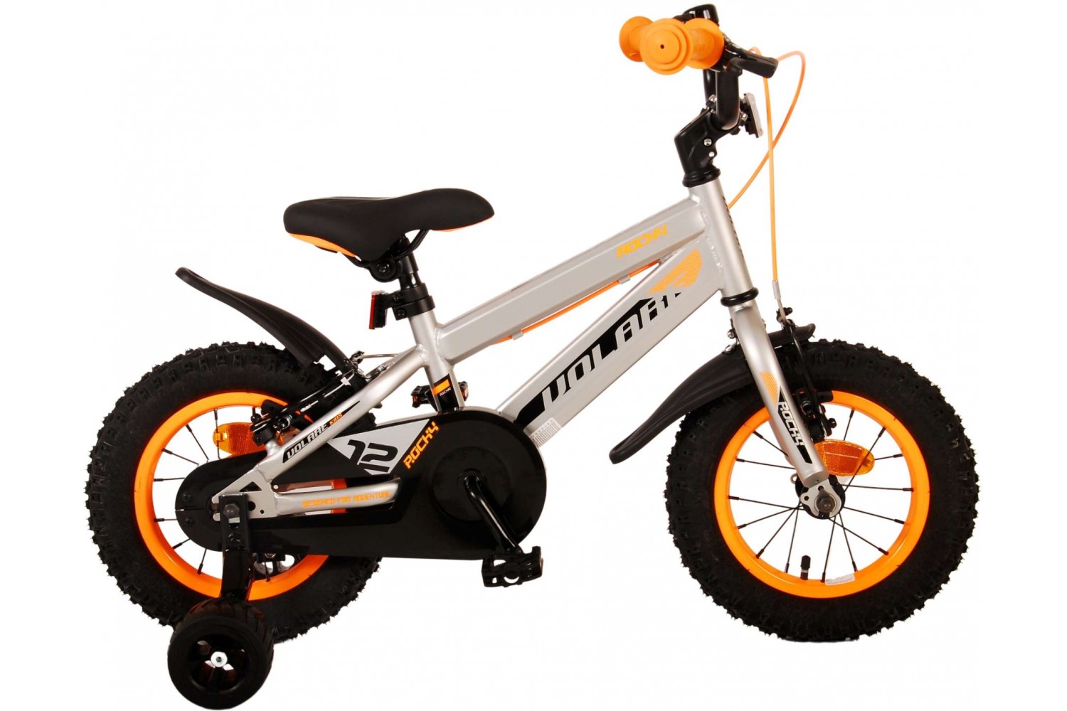 Volare Rocky Kinderfahrrad 12 Zoll Jungen Grau | 2 Handbremsen