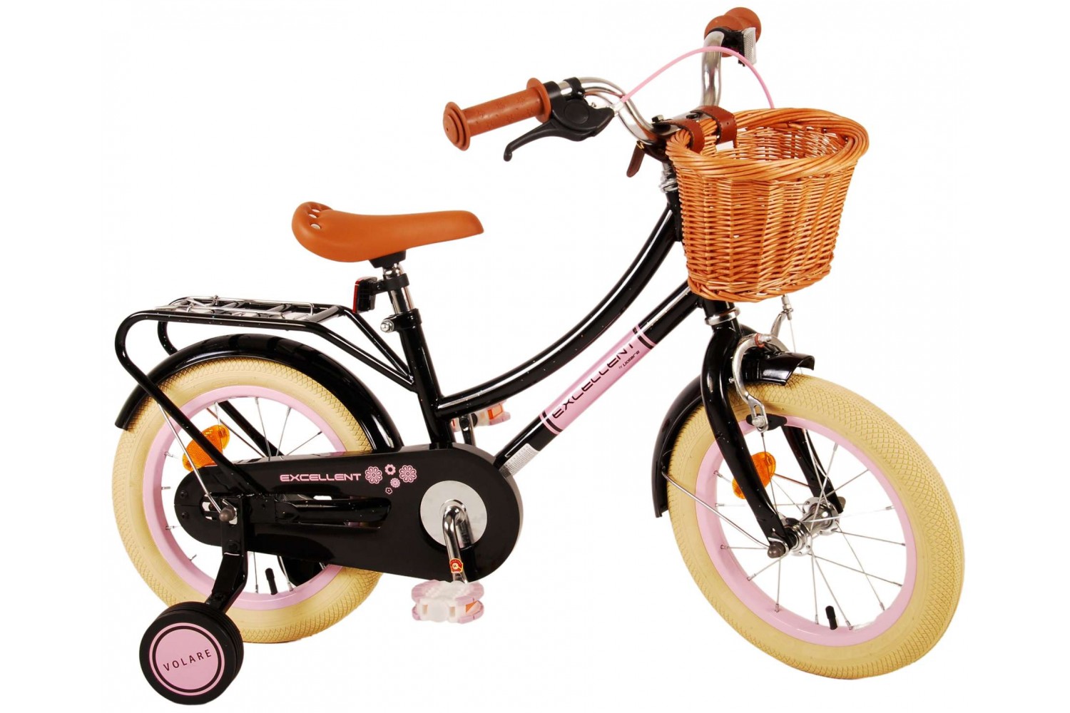 Volare Excellent Kinderfahrrad 14 Zoll Mädchen Schwarz