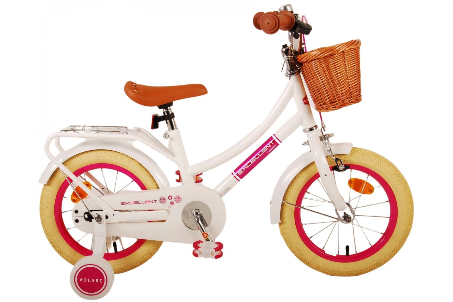 Volare Excellent Kinderfahrrad 14 Zoll Mädchen Weiß