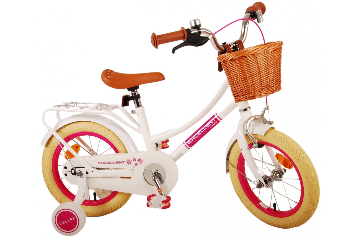 Volare Excellent Kinderfahrrad 14 Zoll Mädchen Weiß