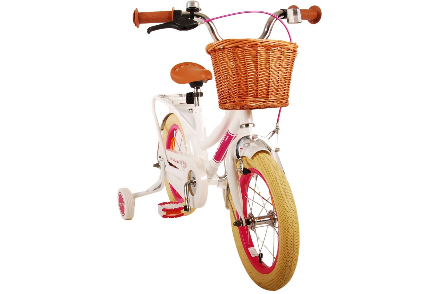 Volare Excellent Kinderfahrrad 14 Zoll Mädchen Weiß