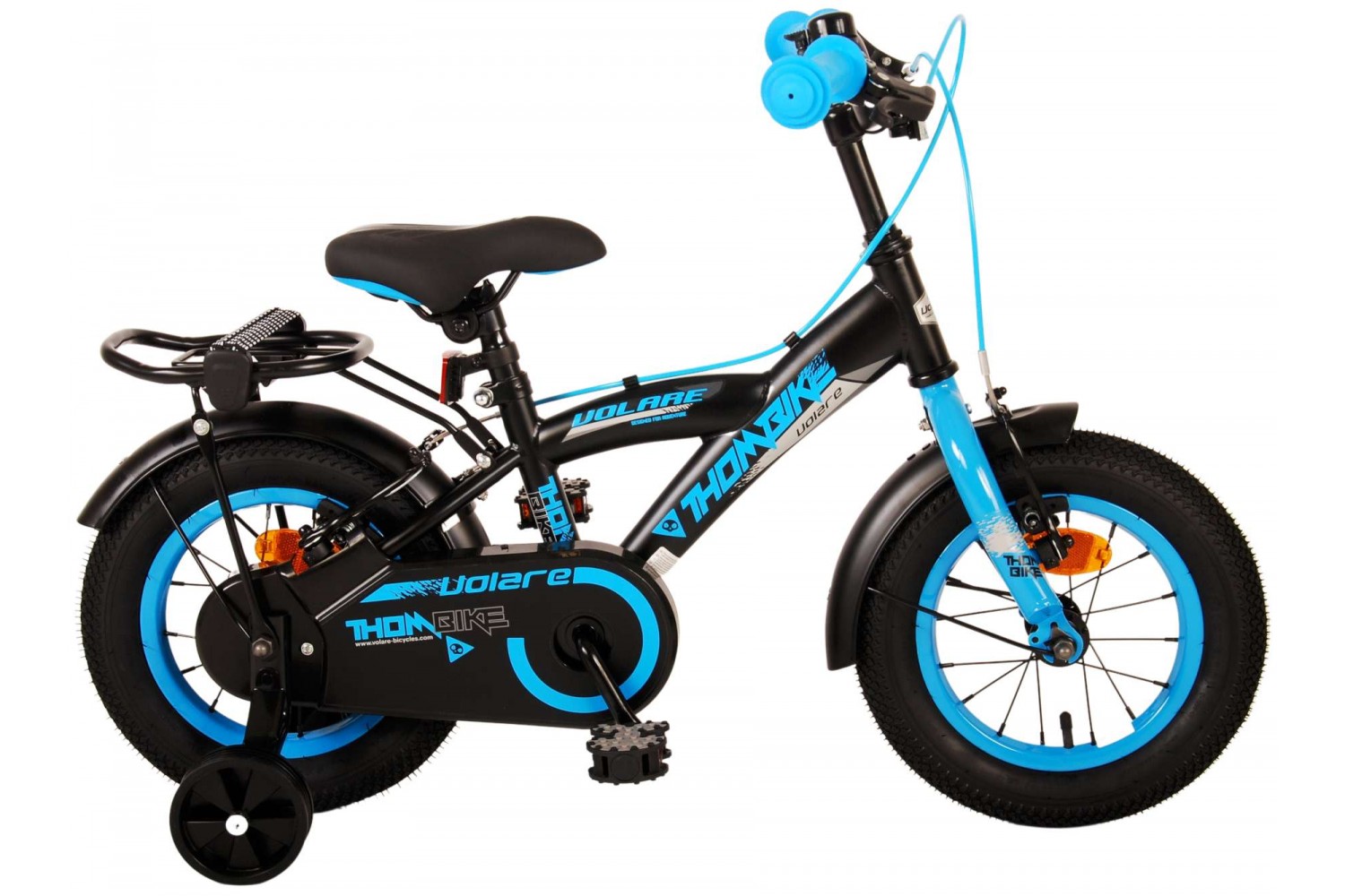 Volare Thombike Kinderfahrrad 12 Zoll Jungen Schwarz Blau | 2 Handbremsen