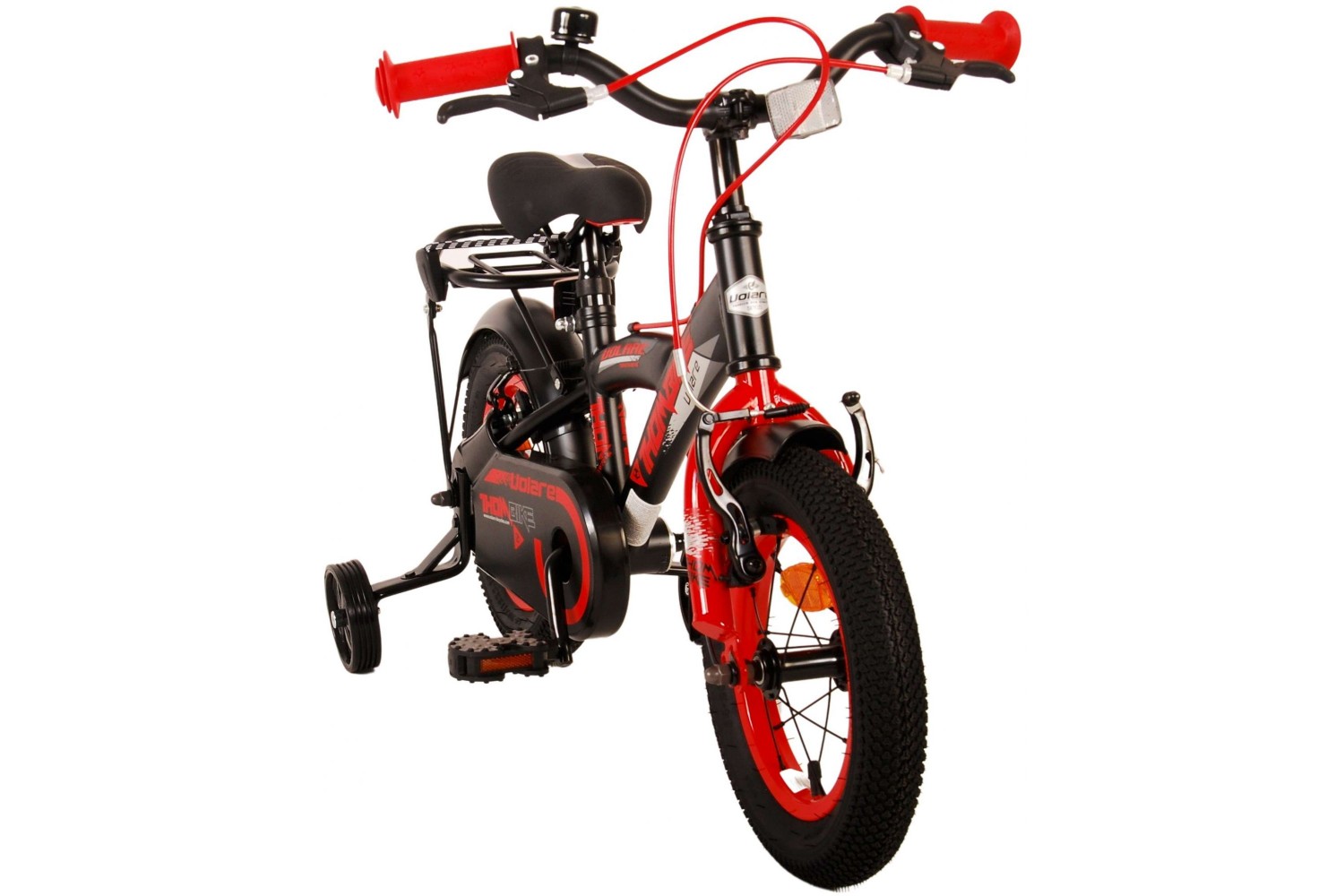 Volare Thombike Kinderfahrrad 12 Zoll Jungen Schwarz Rot | 2 Handbremsen