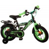 Volare Thombike Kinderfahrrad 12 Zoll Jungen Schwarz Grün | 2 Handbremsen