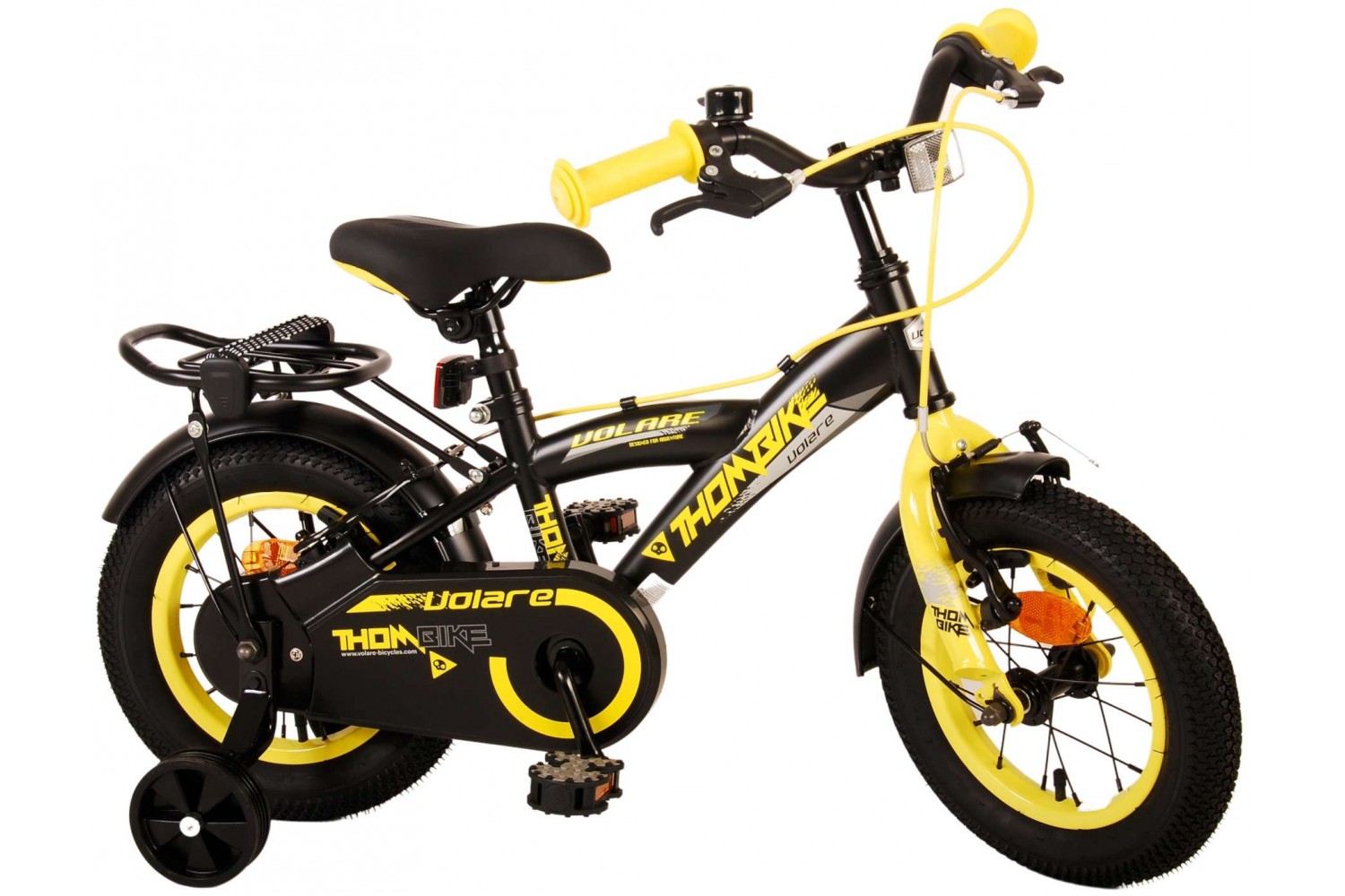 Volare Thombike Kinderfahrrad 12 Zoll Jungen Schwarz Gelb | 2 Handbremsen