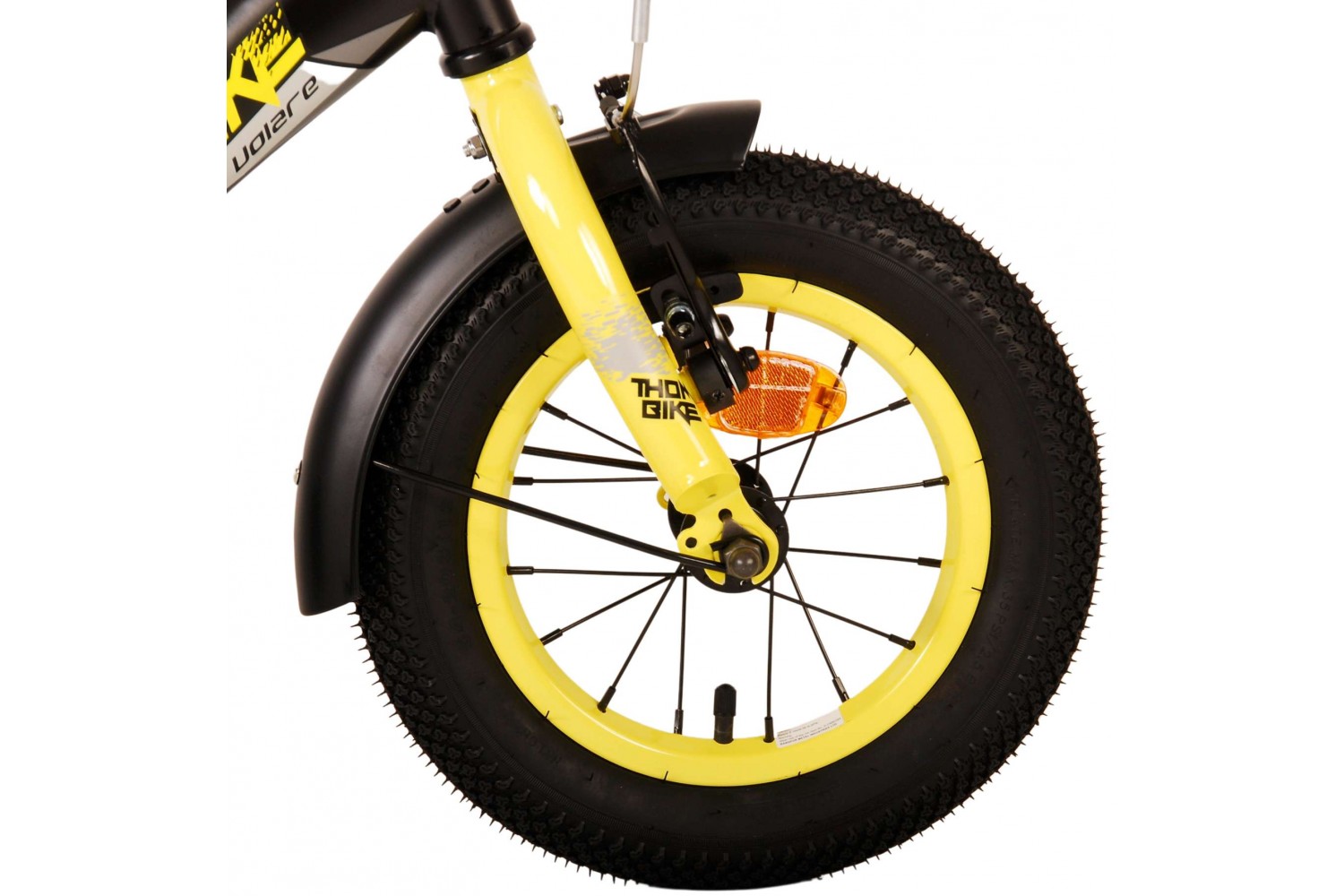 Volare Thombike Kinderfahrrad 12 Zoll Jungen Schwarz Gelb | 2 Handbremsen