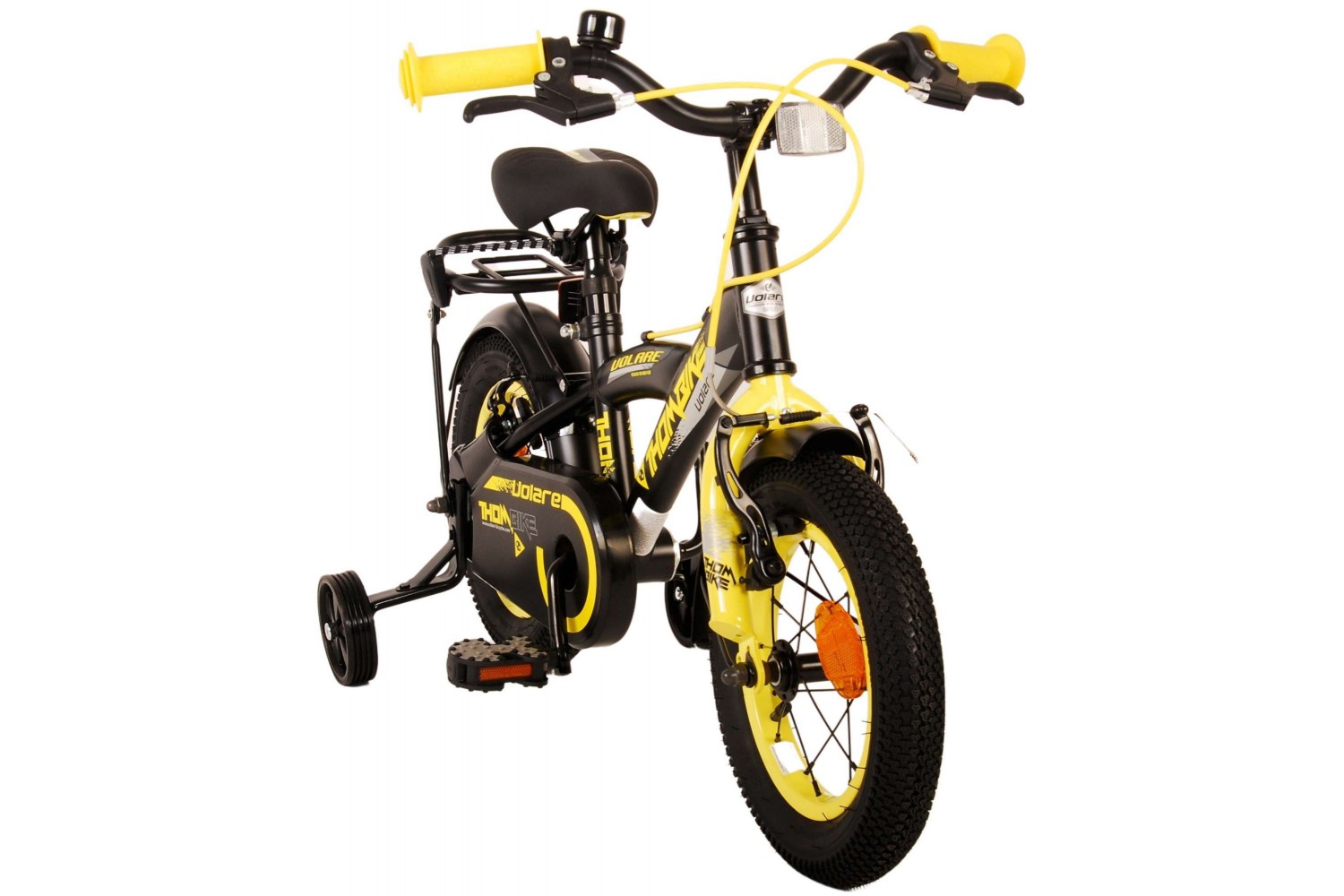 Volare Thombike Kinderfahrrad 12 Zoll Jungen Schwarz Gelb | 2 Handbremsen