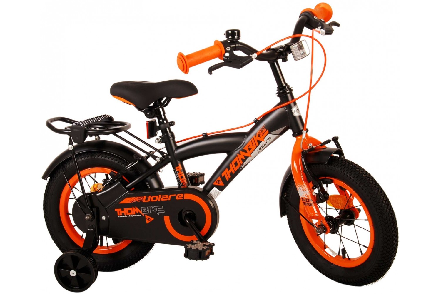 Volare Thombike Kinderfahrrad 12 Zoll Jungen Schwarz Orange | 2 Handbremsen