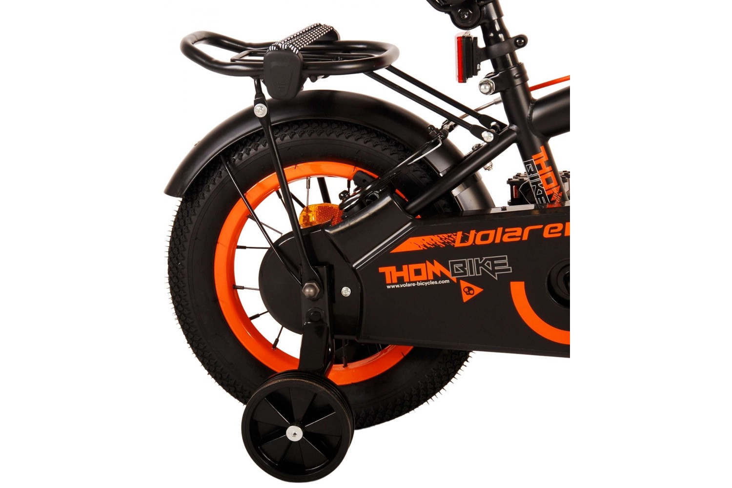 Volare Thombike Kinderfahrrad 12 Zoll Jungen Schwarz Orange | 2 Handbremsen