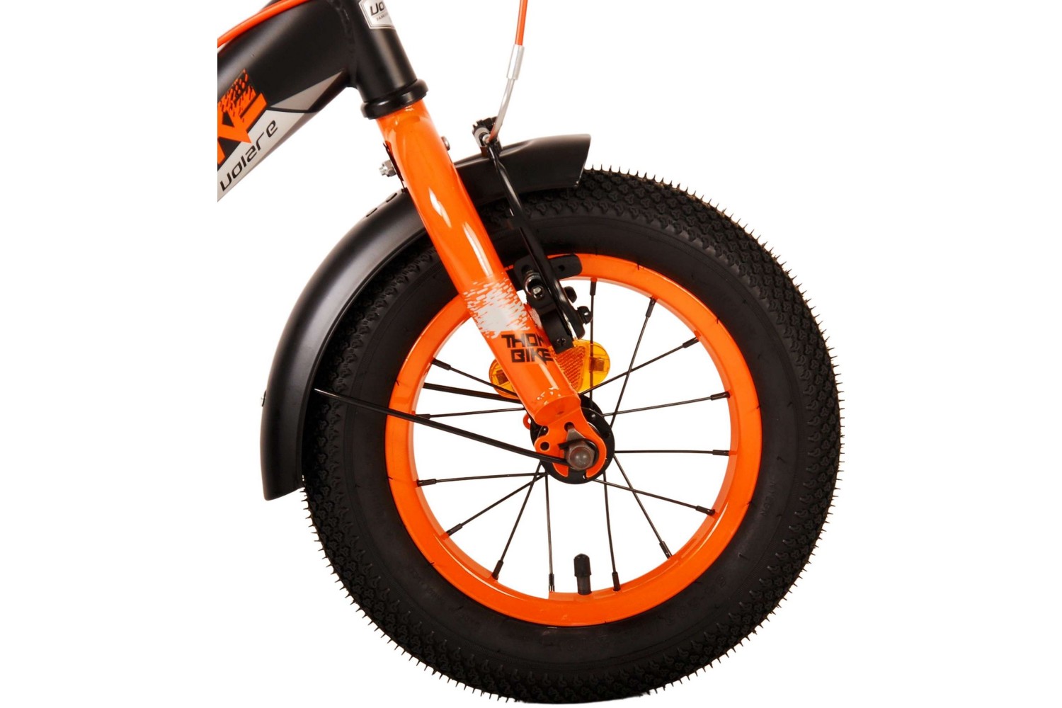 Volare Thombike Kinderfahrrad 12 Zoll Jungen Schwarz Orange | 2 Handbremsen