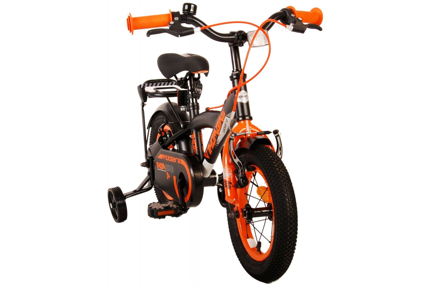 Volare Thombike Kinderfahrrad 12 Zoll Jungen Schwarz Orange | 2 Handbremsen