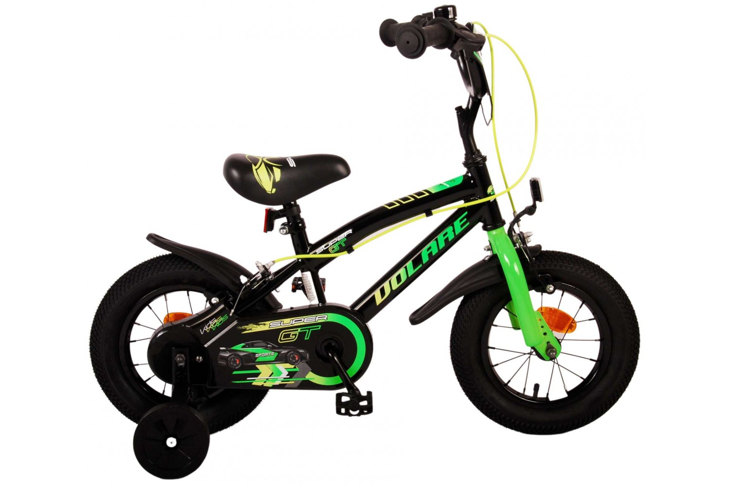 Volare Super GT Kinderfahrrad 12 Zoll Jungen Grün | 2 Handbremsen