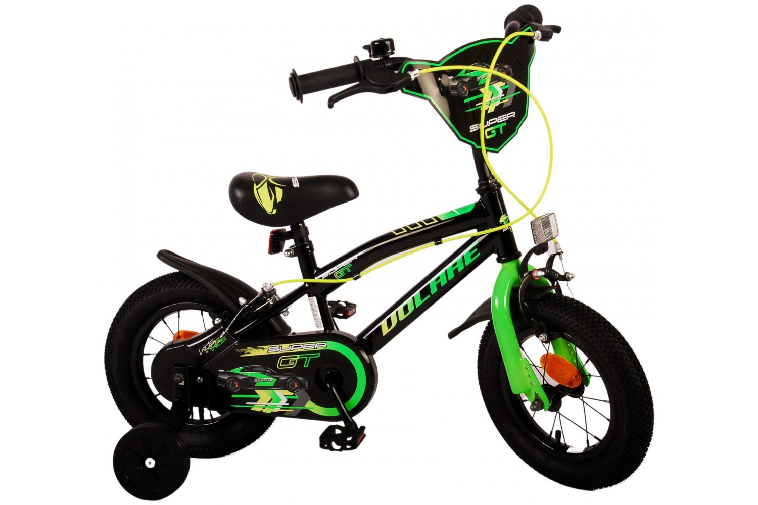 Volare Super GT Kinderfahrrad 12 Zoll Jungen Grün | 2 Handbremsen