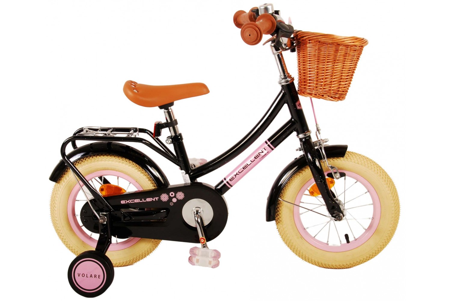 Volare Excellent Kinderfahrrad 12 Zoll Mädchen Schwarz