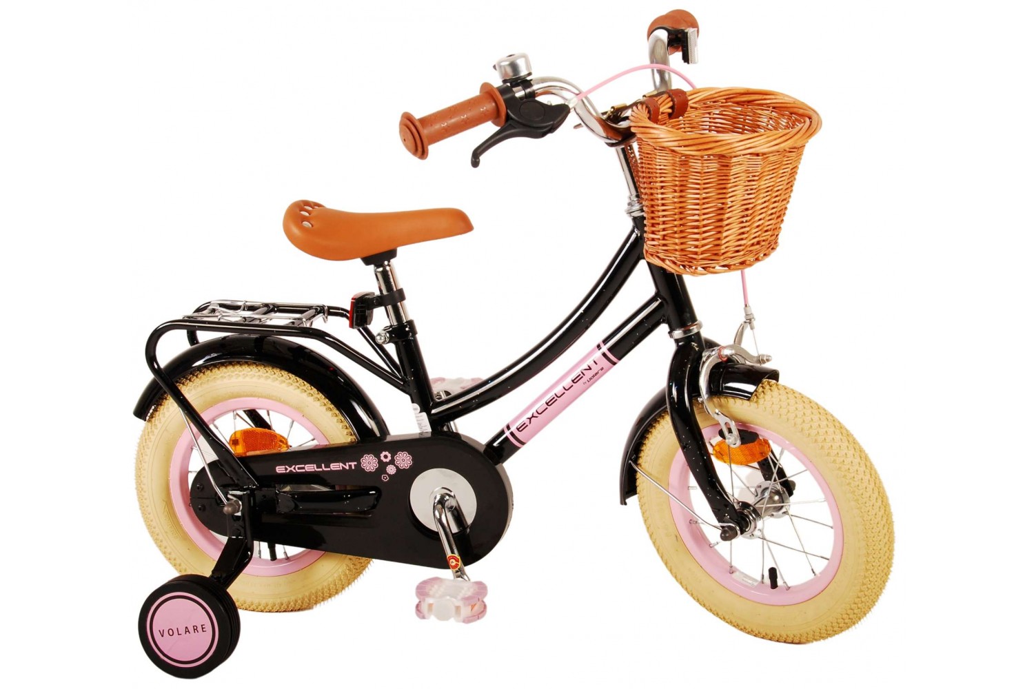 Volare Excellent Kinderfahrrad 12 Zoll Mädchen Schwarz