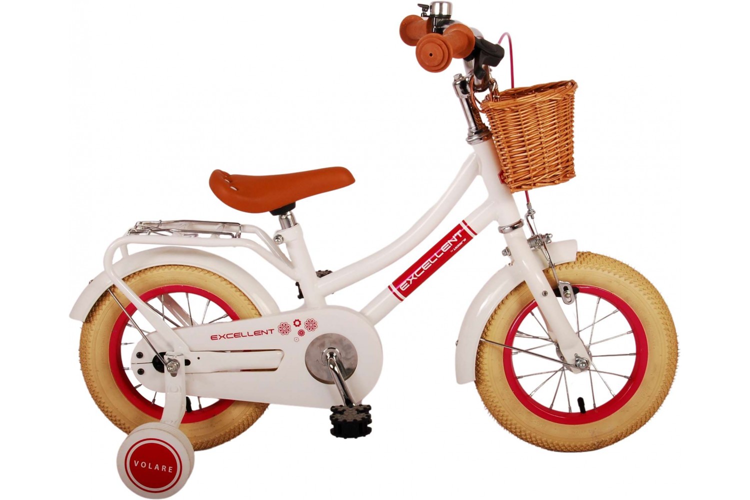 Volare Excellent Kinderfahrrad 12 Zoll Mädchen Weiß