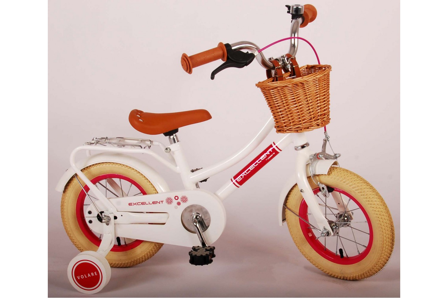 Volare Excellent Kinderfahrrad 12 Zoll Mädchen Weiß