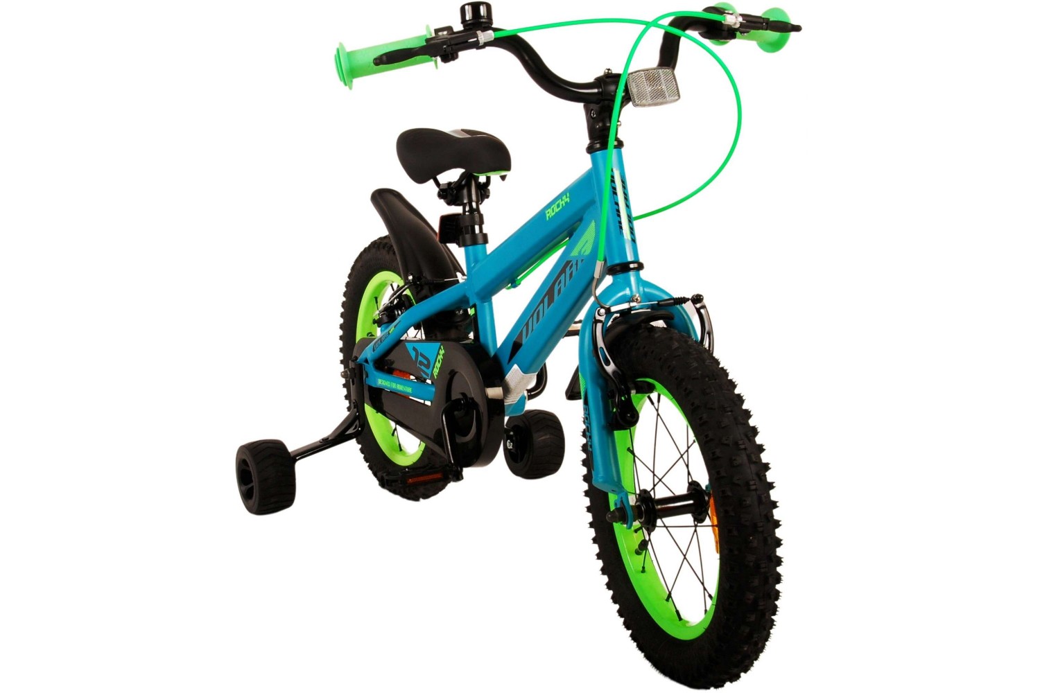 Volare Rocky Kinderfahrrad 14 Zoll Jungen Grün | 2 Handbremsen