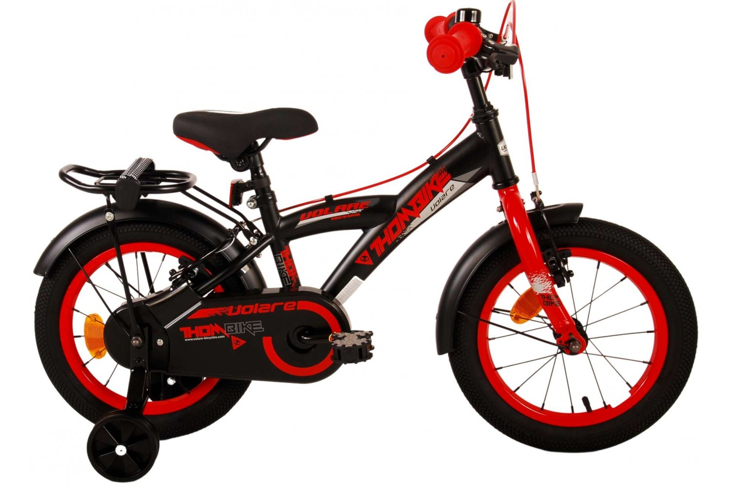 Volare Thombike Kinderfahrrad 14 Zoll Jungen Schwarz Rot | 2 Handbremsen