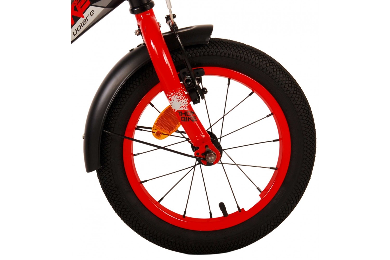 Volare Thombike Kinderfahrrad 14 Zoll Jungen Schwarz Rot | 2 Handbremsen