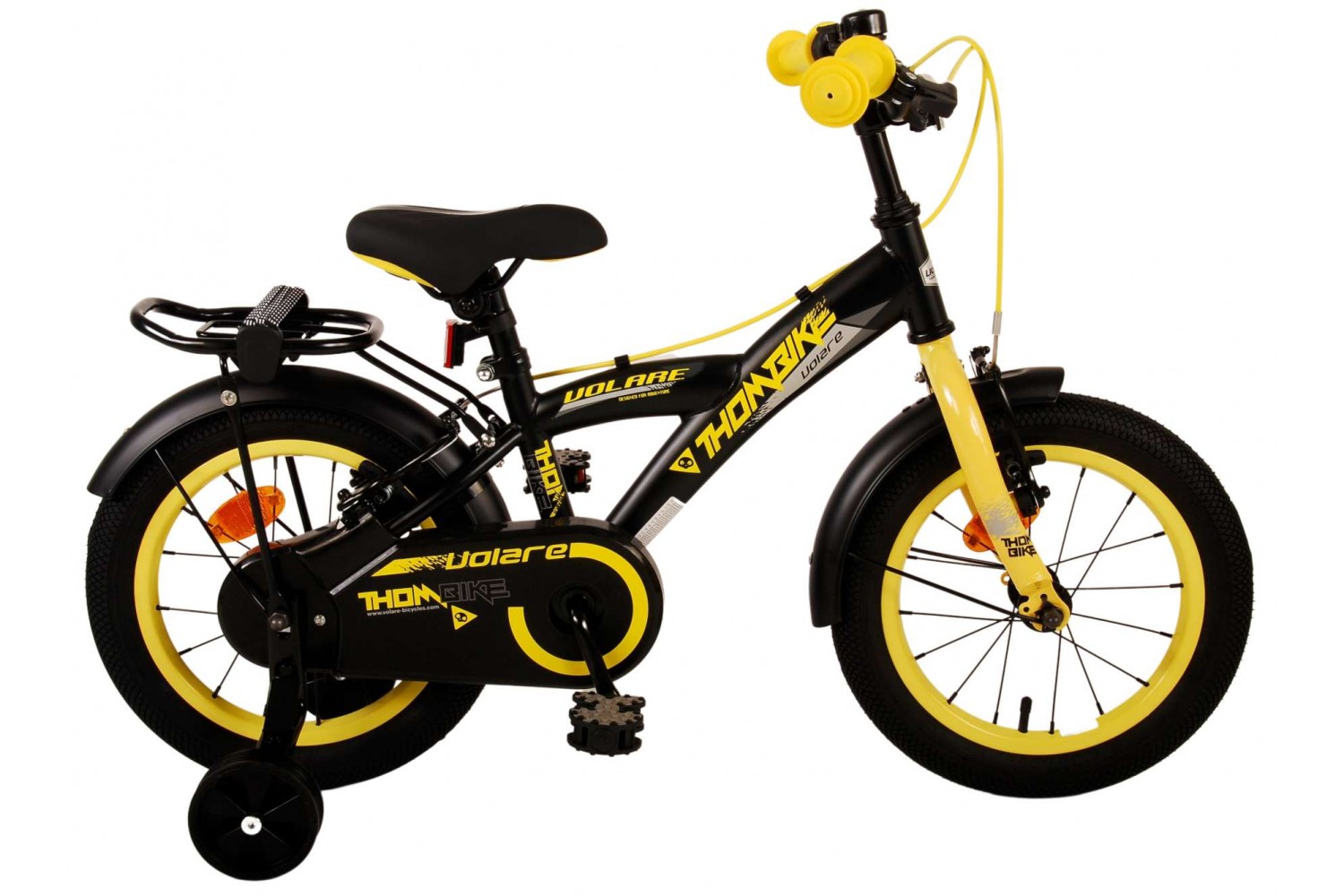 Volare Thombike Kinderfahrrad 14 Zoll Jungen Schwarz Gelb | 2 Handbremsen