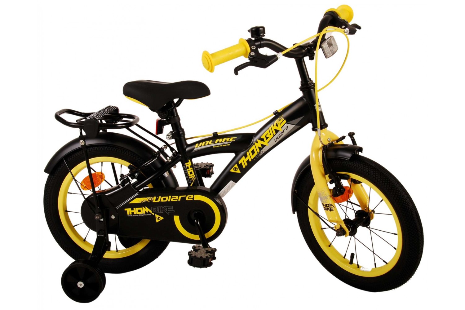 Volare Thombike Kinderfahrrad 14 Zoll Jungen Schwarz Gelb | 2 Handbremsen