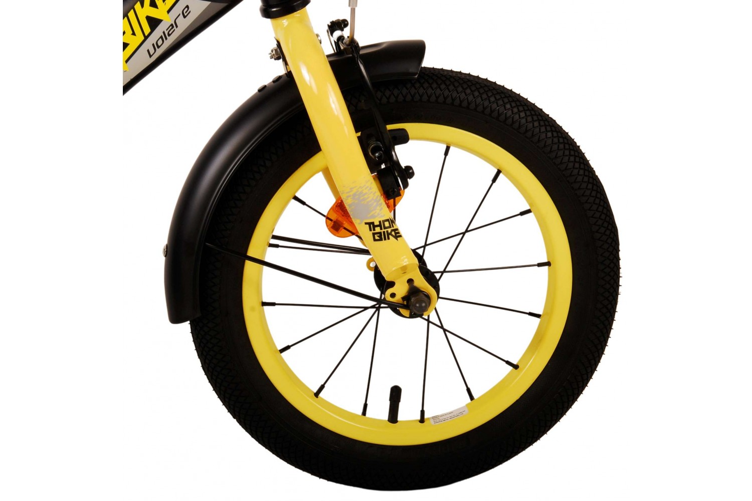 Volare Thombike Kinderfahrrad 14 Zoll Jungen Schwarz Gelb | 2 Handbremsen