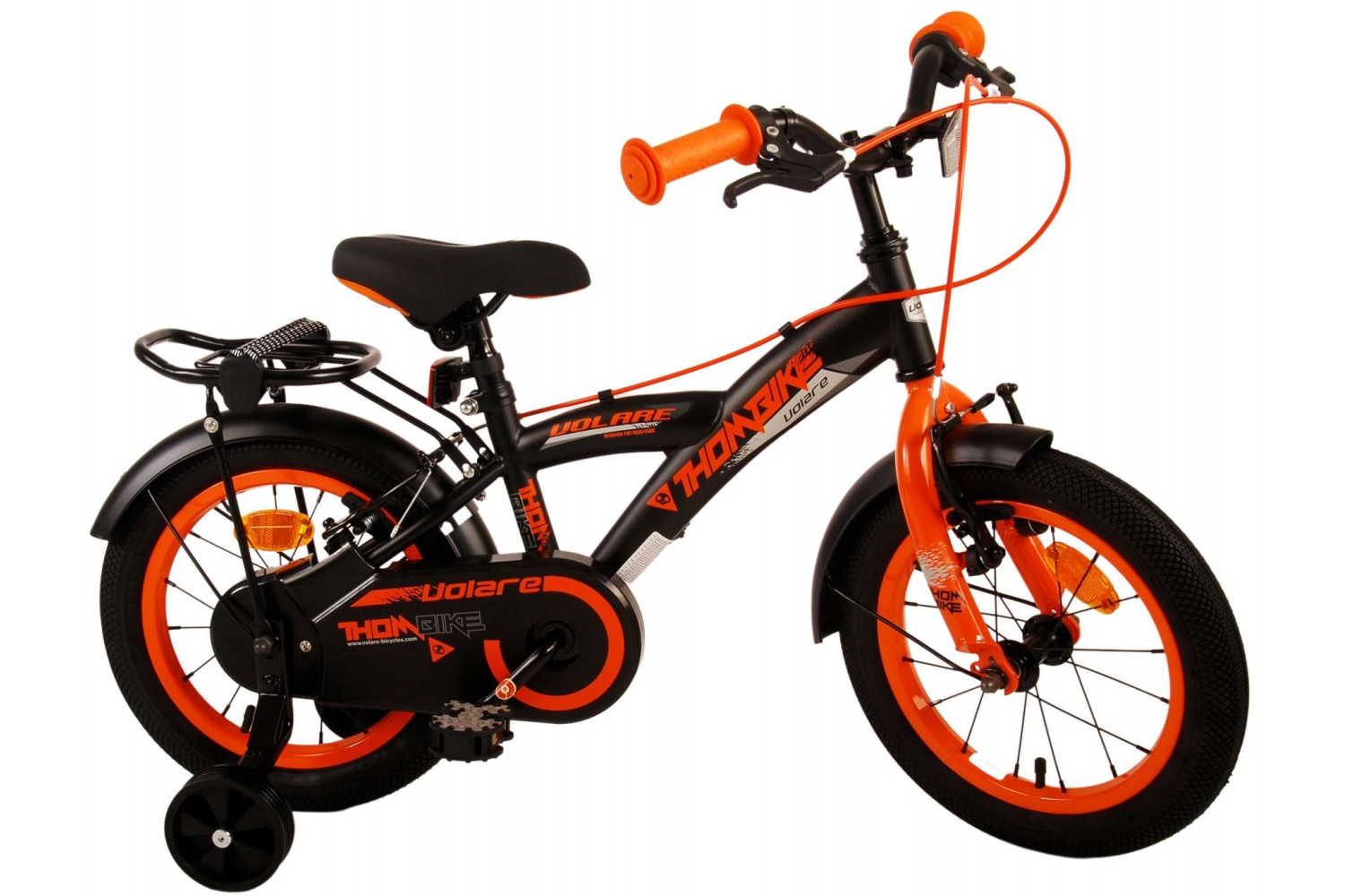 Volare Thombike Kinderfahrrad 14 Zoll Jungen Schwarz Orange | 2 Handbremsen