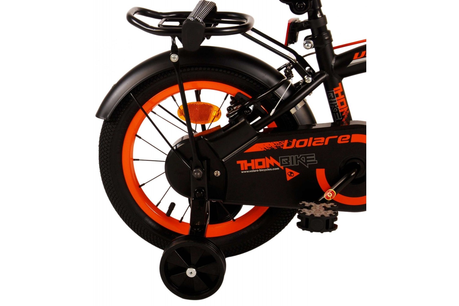 Volare Thombike Kinderfahrrad 14 Zoll Jungen Schwarz Orange | 2 Handbremsen