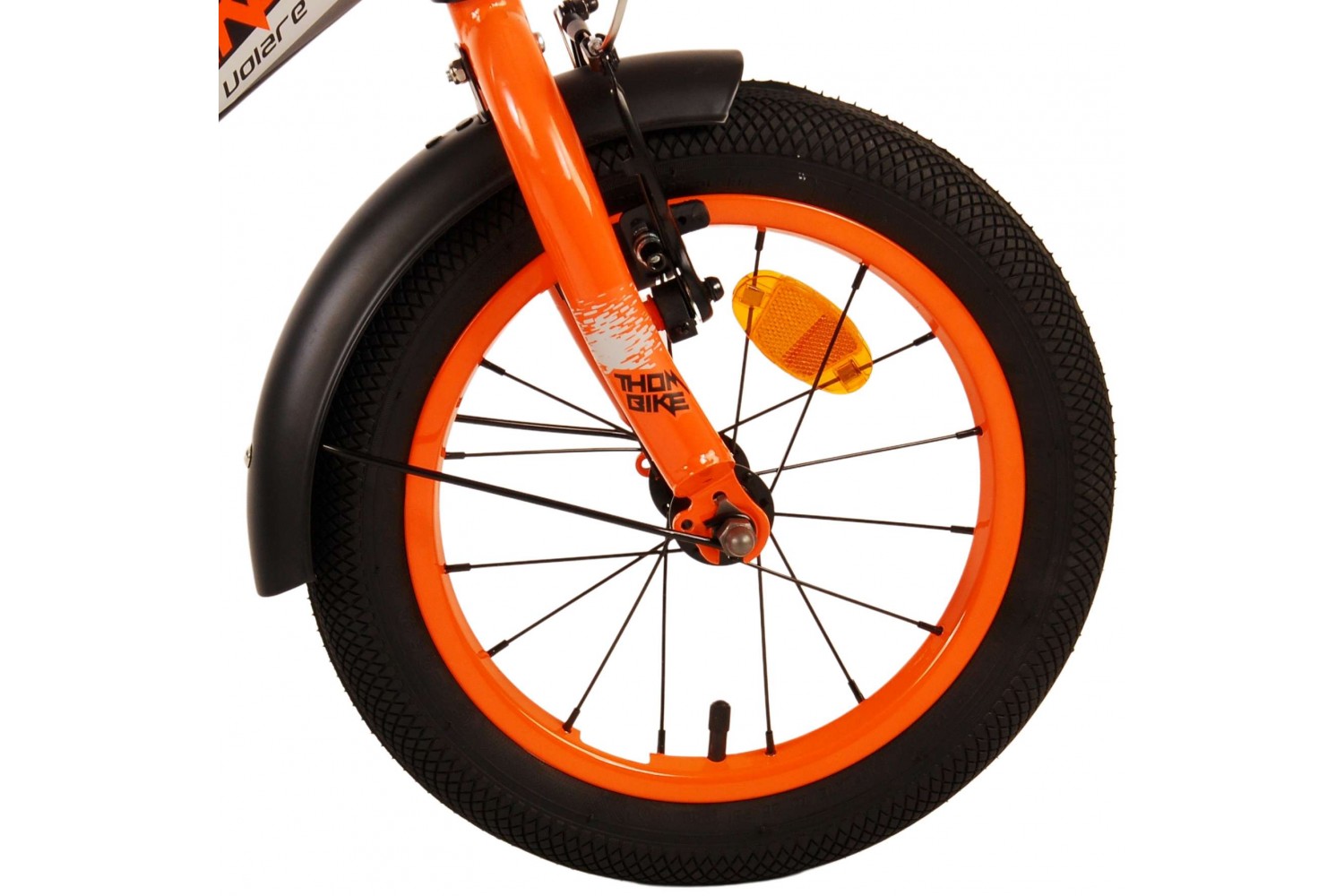 Volare Thombike Kinderfahrrad 14 Zoll Jungen Schwarz Orange | 2 Handbremsen