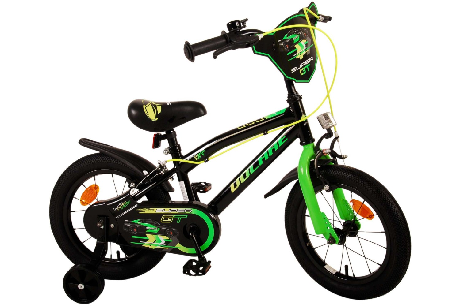 Volare Super GT Kinderfahrrad 14 Zoll Jungen Grün | 2 Handbremsen