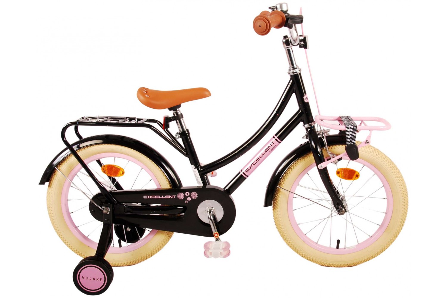 Volare Excellent Kinderfahrrad 16 Zoll Mädchen Schwarz