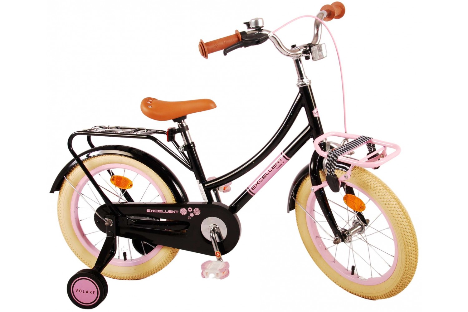 Volare Excellent Kinderfahrrad 16 Zoll Mädchen Schwarz