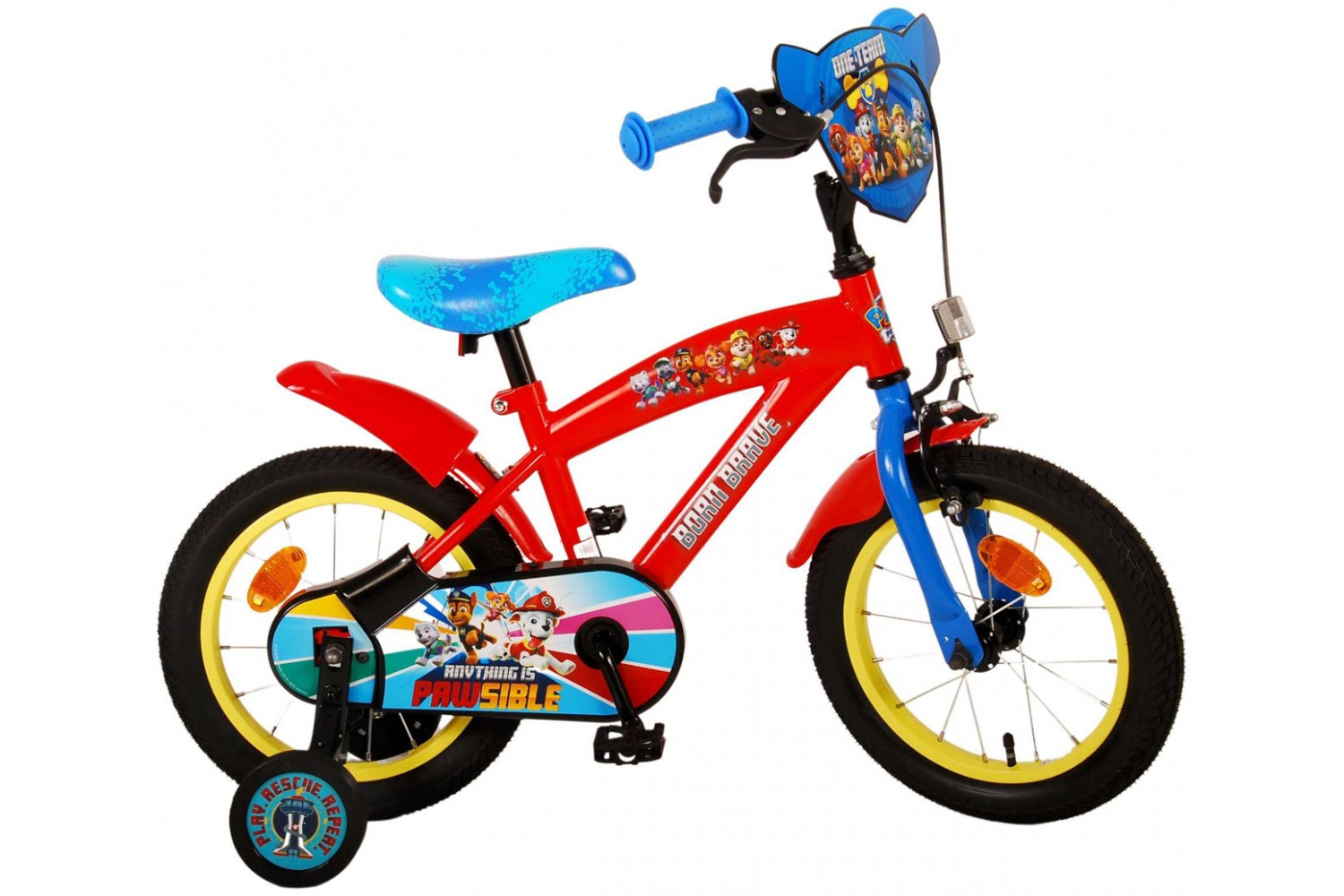 Paw Patrol Kinderfahrrad 14 Zoll Jungen Rot Blau