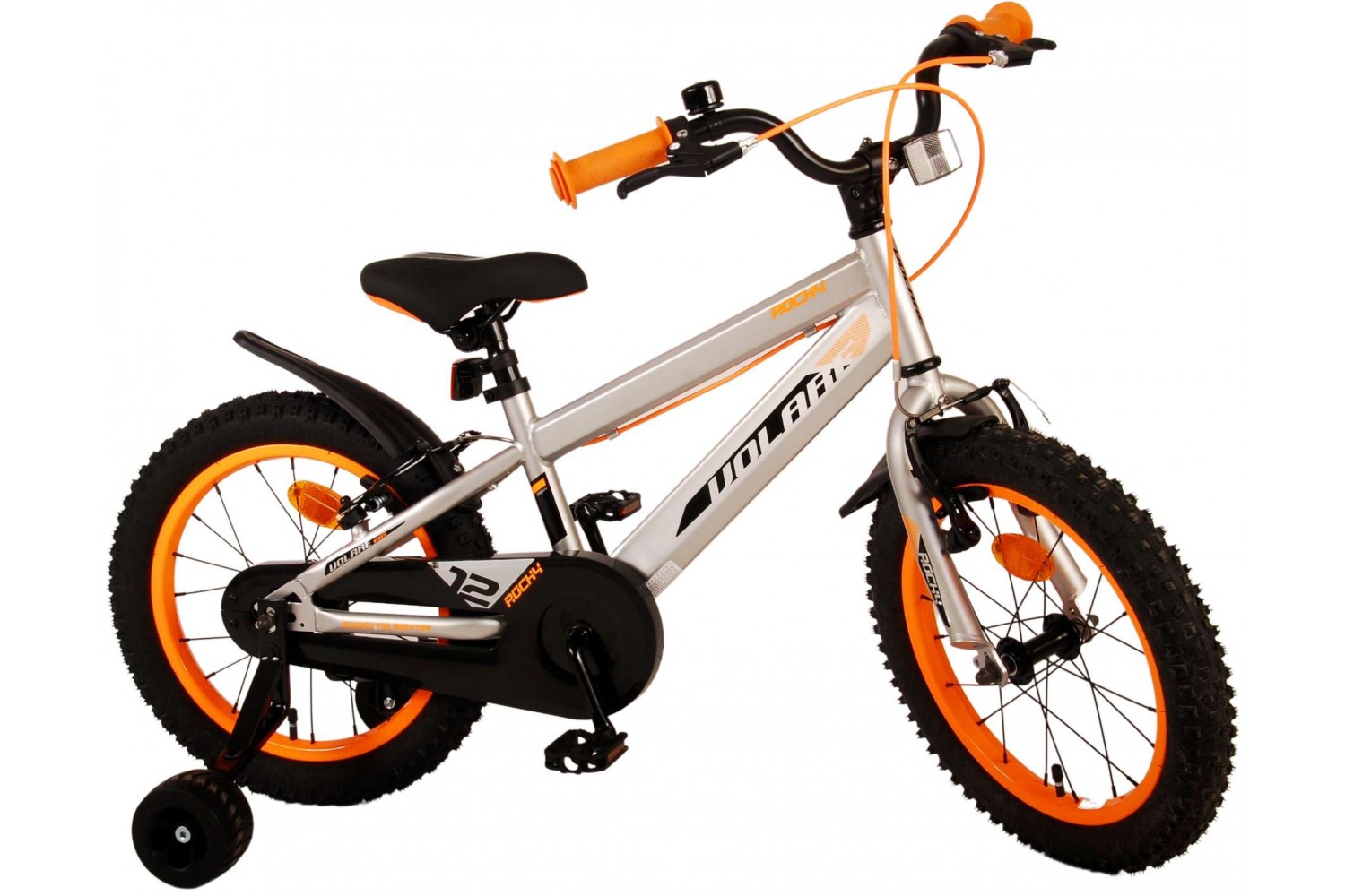 Volare Rocky Kinderfahrrad 16 Zoll Jungen Grau | 2 Handbremsen