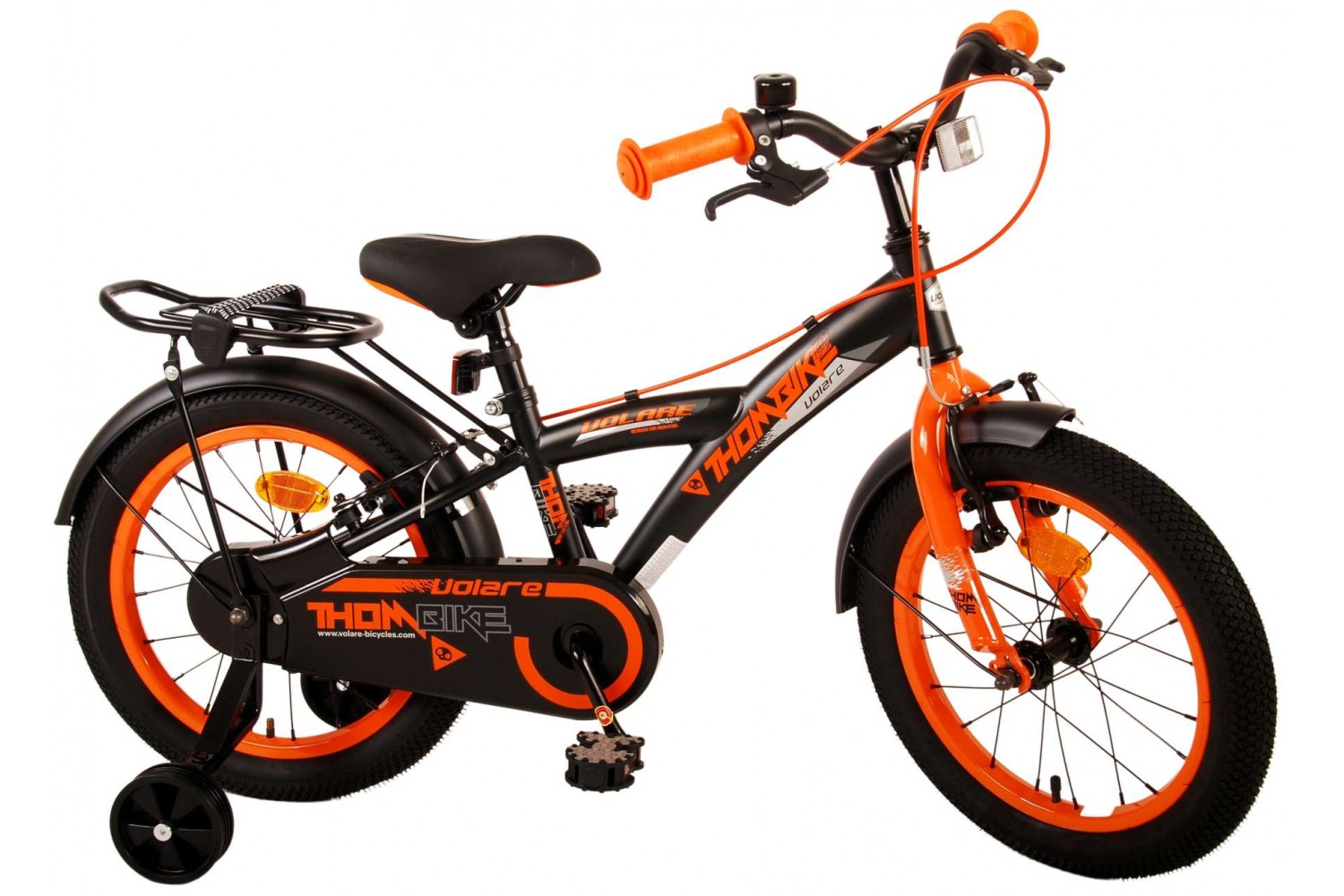 Volare Thombike Kinderfahrrad 16 Zoll Jungen Schwarz Orange | 2 Handbremsen