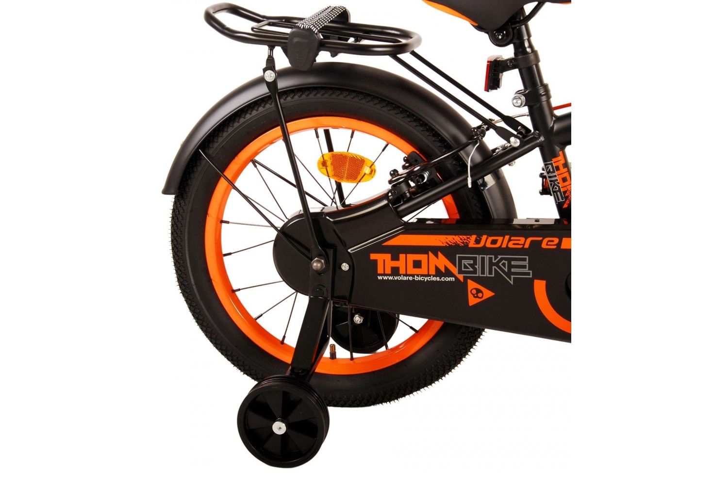 Volare Thombike Kinderfahrrad 16 Zoll Jungen Schwarz Orange | 2 Handbremsen