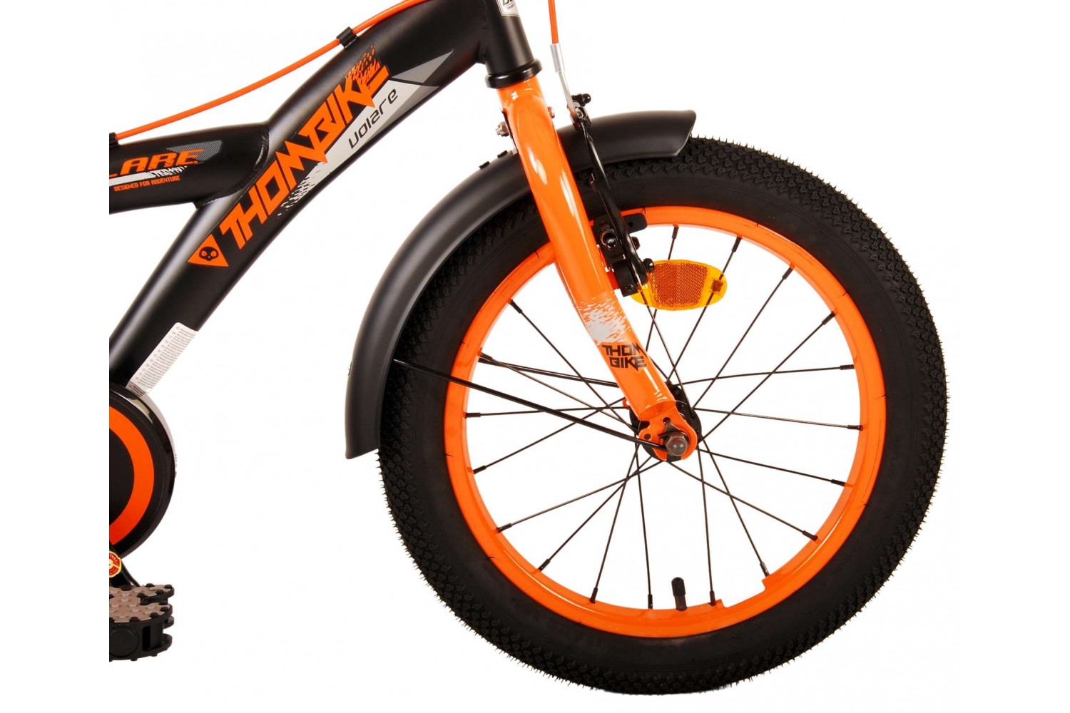 Volare Thombike Kinderfahrrad 16 Zoll Jungen Schwarz Orange | 2 Handbremsen