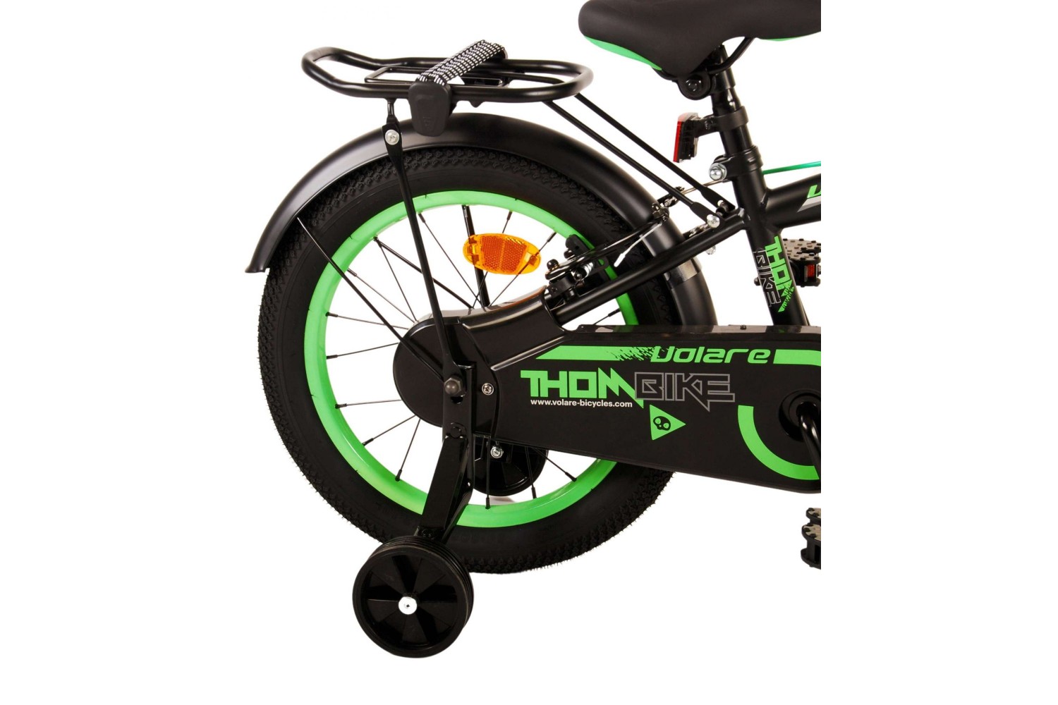 Volare Thombike Kinderfahrrad 16 Zoll Jungen Schwarz Grün | 2 Handbremsen