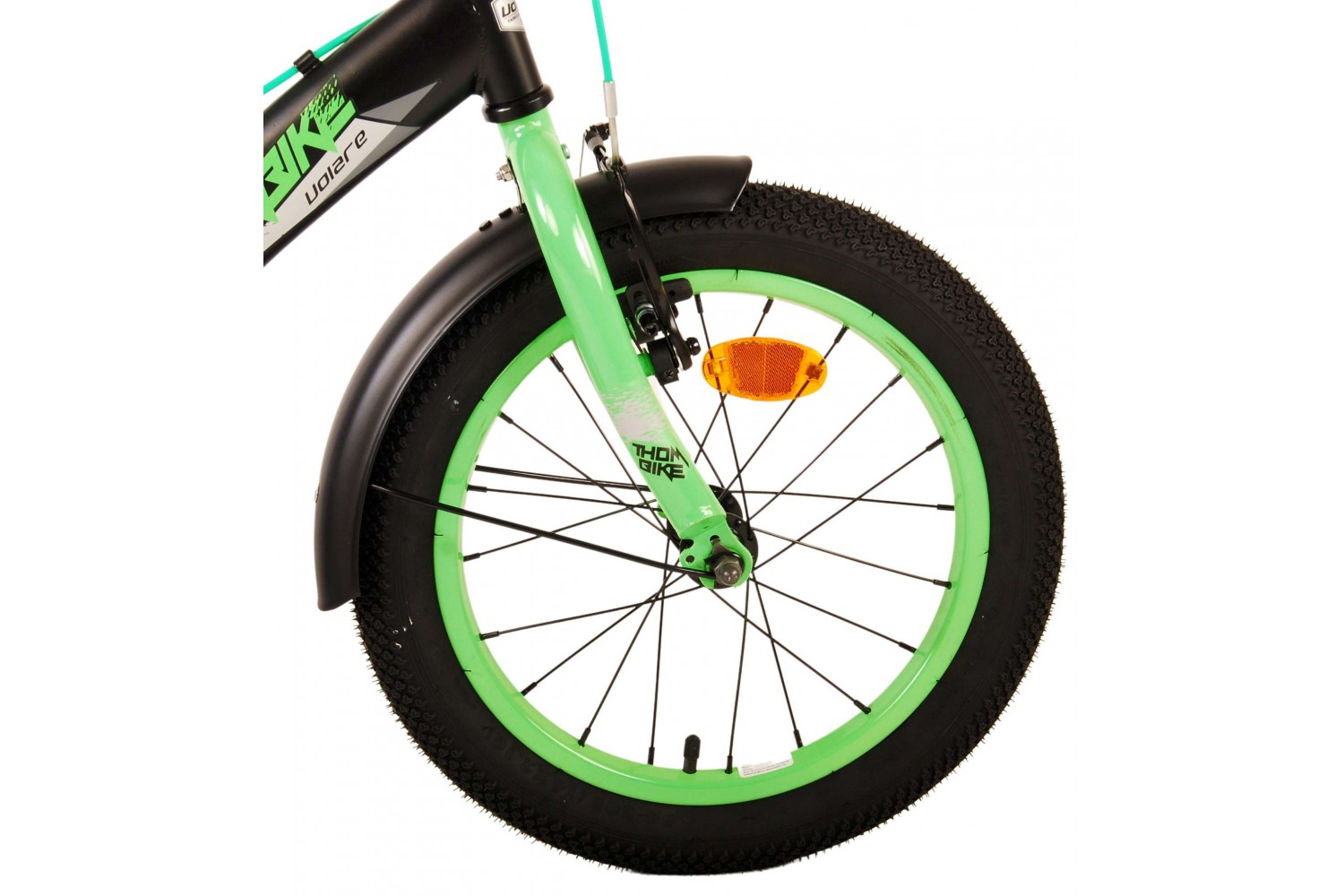 Volare Thombike Kinderfahrrad 16 Zoll Jungen Schwarz Grün | 2 Handbremsen