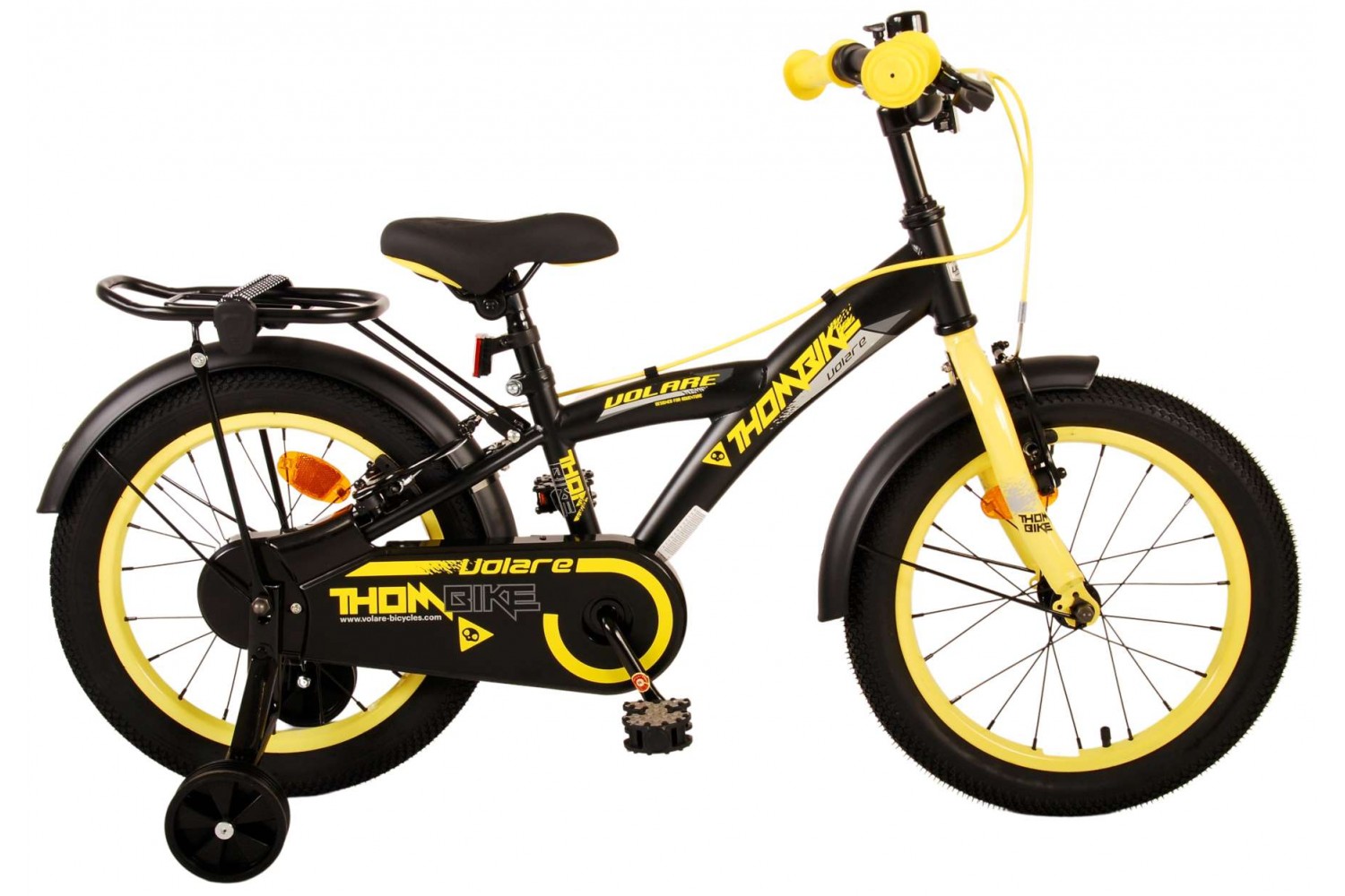 Volare Thombike Kinderfahrrad 16 Zoll Jungen Schwarz Gelb | 2 Handbremsen