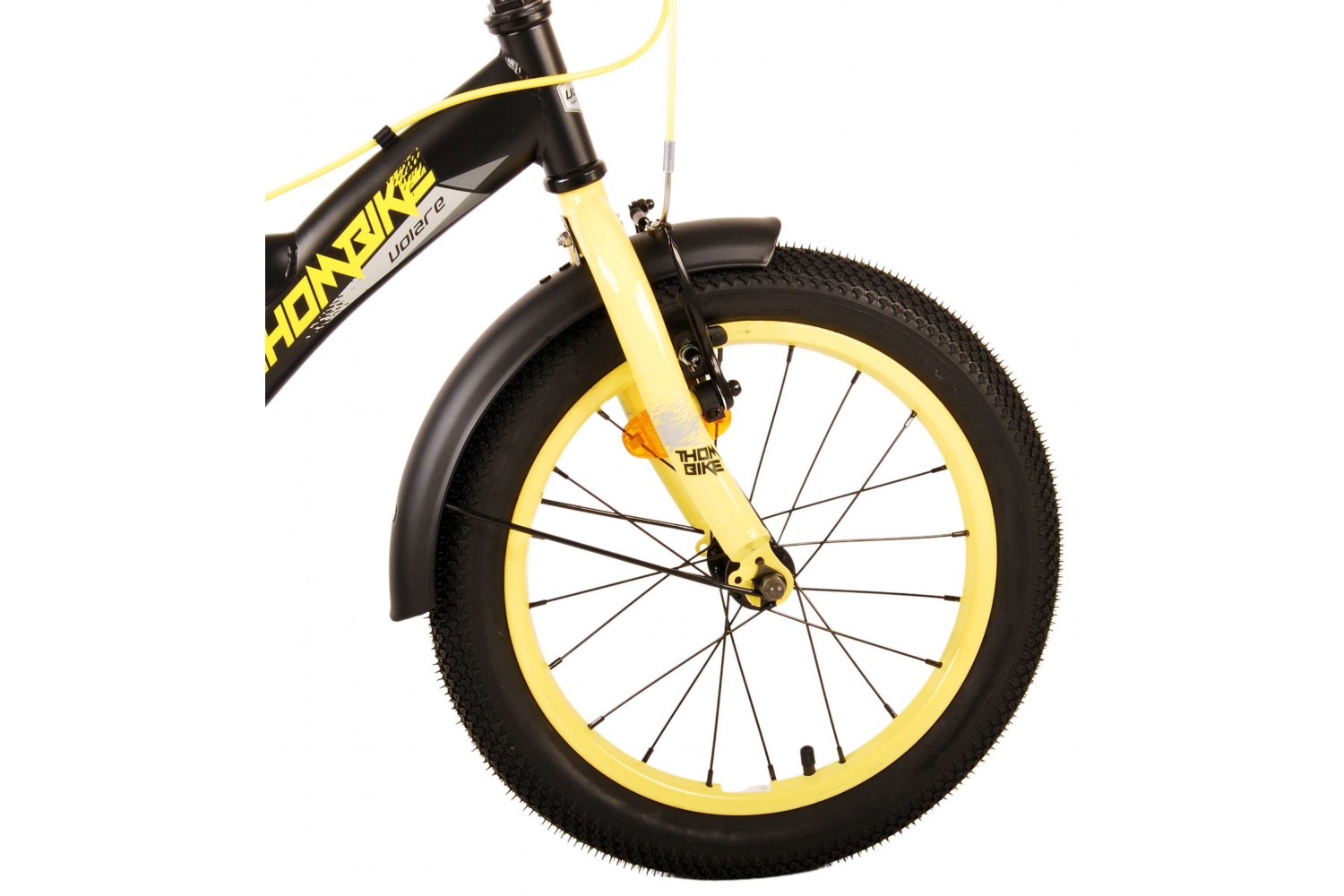 Volare Thombike Kinderfahrrad 16 Zoll Jungen Schwarz Gelb | 2 Handbremsen