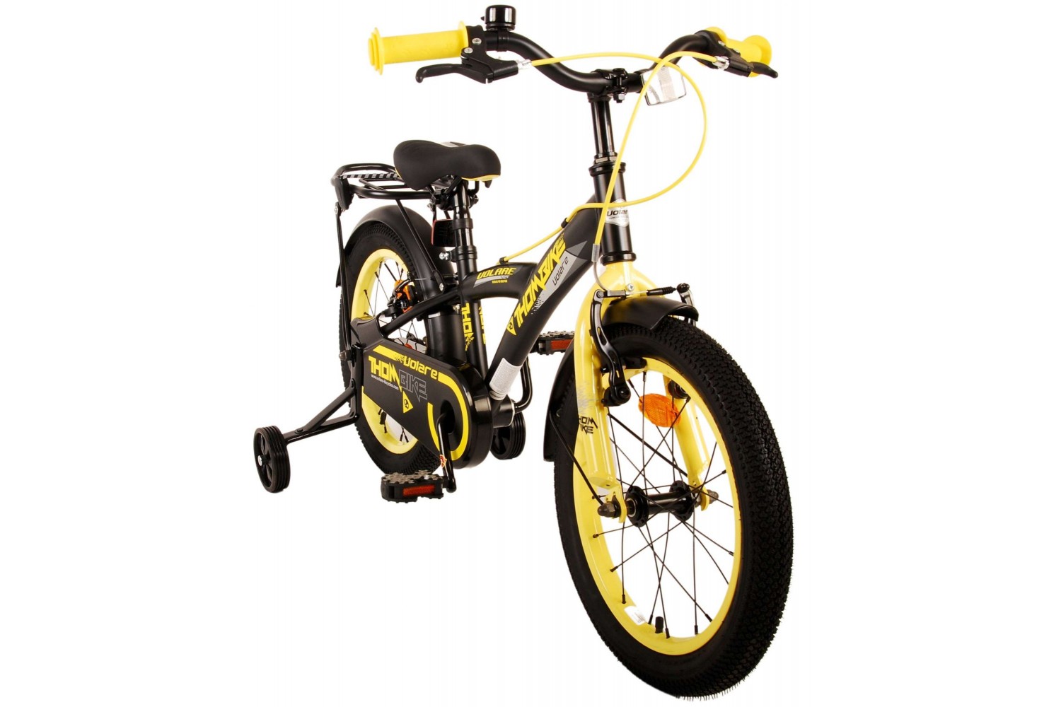 Volare Thombike Kinderfahrrad 16 Zoll Jungen Schwarz Gelb | 2 Handbremsen