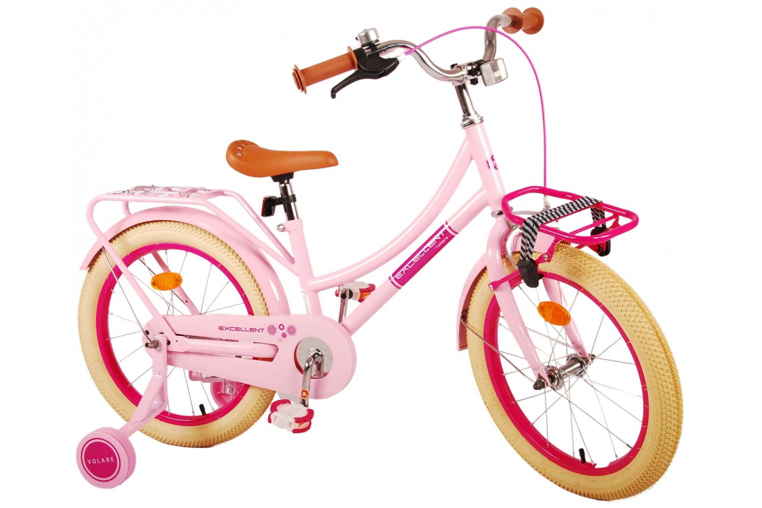 Volare Excellent Kinderfahrrad 18 Zoll Mädchen Rosa