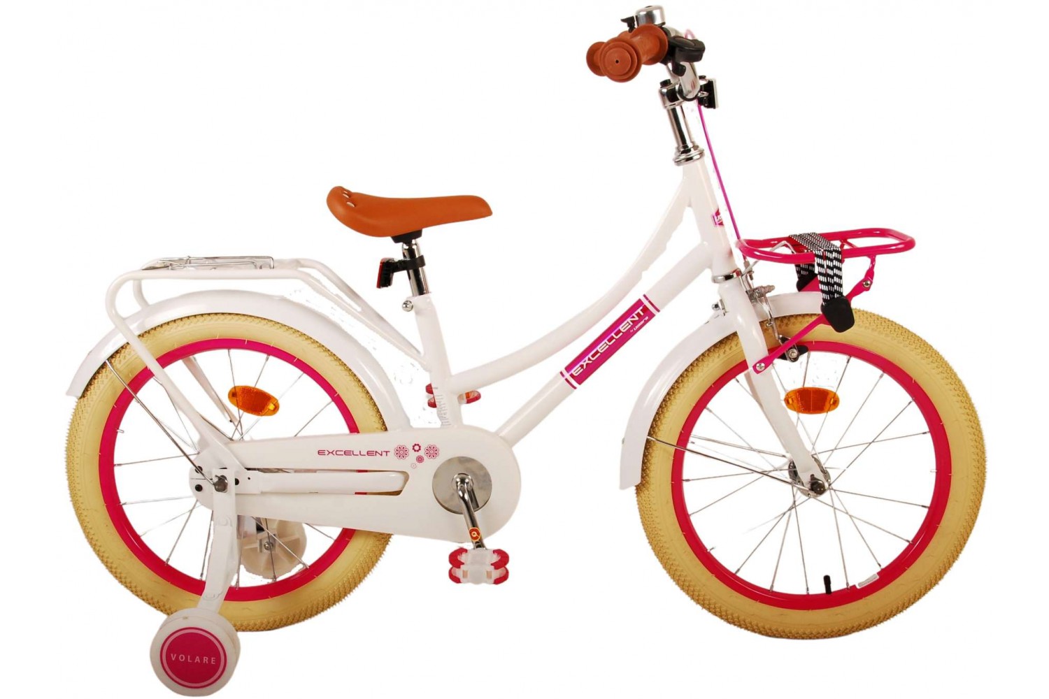 Volare Excellent Kinderfahrrad 18 Zoll Mädchen Weiß